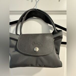 Longchamp Le Pilage- Medium handbag - Graphite/Graphite